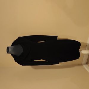 Black Cowl Collar Sweater Dress